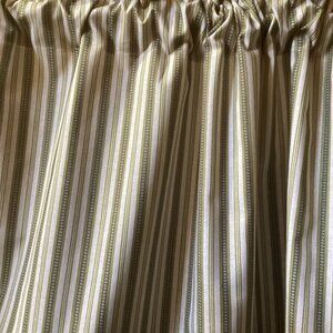HANDMADE KHAKI STRIPE COTTON VALANCE 42 X 15 INCHES